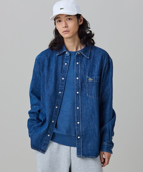 LACOSTE(ラコステ)の「パール調スナップボタン デニムシャツ(シャツ/ブラウス・メンズ・ブルー/ダークネイビー・38/40/39/41)」の4枚目の写真