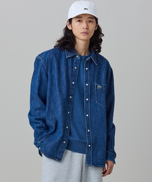 LACOSTE(ラコステ)の「パール調スナップボタン デニムシャツ(シャツ/ブラウス・メンズ・ブルー/ダークネイビー・38/40/39/41)」の5枚目の写真