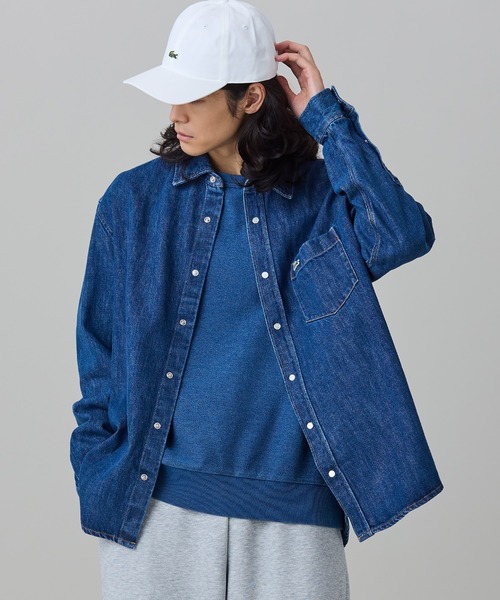 LACOSTE(ラコステ)の「パール調スナップボタン デニムシャツ(シャツ/ブラウス・メンズ・ブルー/ダークネイビー・38/40/39/41)」の6枚目の写真
