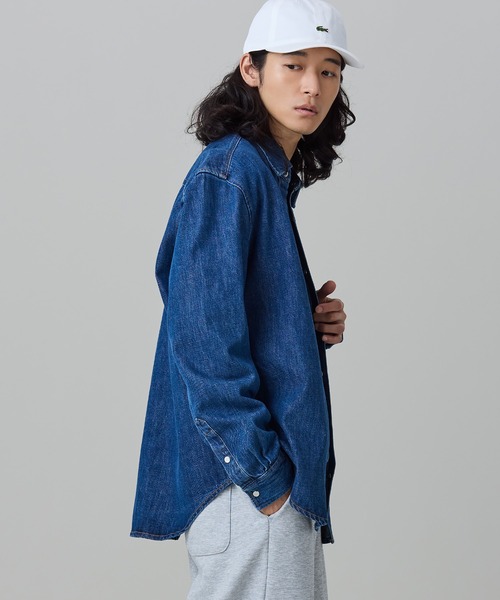 LACOSTE(ラコステ)の「パール調スナップボタン デニムシャツ(シャツ/ブラウス・メンズ・ブルー/ダークネイビー・38/40/39/41)」の9枚目の写真