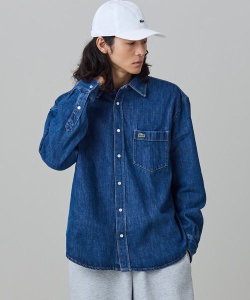 LACOSTE(ラコステ)の「パール調スナップボタン デニムシャツ(シャツ/ブラウス・メンズ・ブルー/ダークネイビー・38/40/39/41)」の10枚目の写真