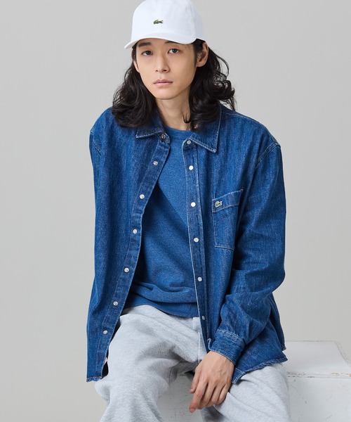 LACOSTE(ラコステ)の「パール調スナップボタン デニムシャツ(シャツ/ブラウス・メンズ・ブルー/ダークネイビー・38/40/39/41)」の14枚目の写真