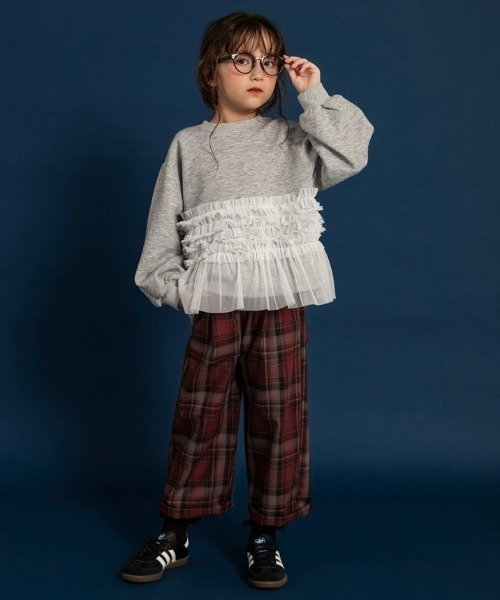 BRANSHES(ブランシェス)の「【WEB限定】裾チュールトレーナー(スウェット・キッズ・ブラック/杢グレー・110/150/140/100/130/120)」の5枚目の写真