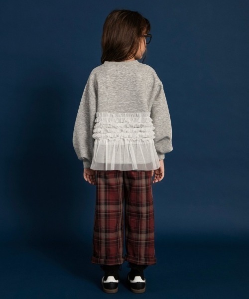 BRANSHES(ブランシェス)の「【WEB限定】裾チュールトレーナー(スウェット・キッズ・ブラック/杢グレー・110/150/140/100/130/120)」の8枚目の写真