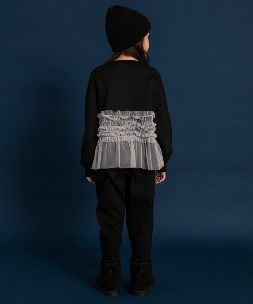 BRANSHES(ブランシェス)の「【WEB限定】裾チュールトレーナー(スウェット・キッズ・ブラック/杢グレー・110/150/140/100/130/120)」の21枚目の写真