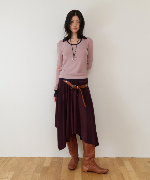 THEVINYLHOUSE（ザバイニルハウス）の「U NECK COLLAR SLIM LS TEE(W) LIGHT PURPLE（Tシャツ/カットソー・レディース・その他・FREE）」の5枚目の写真