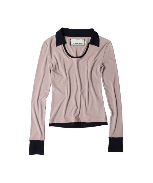 THEVINYLHOUSE（ザバイニルハウス）の「U NECK COLLAR SLIM LS TEE(W) LIGHT PURPLE（Tシャツ/カットソー・レディース・その他・FREE）」の9枚目の写真