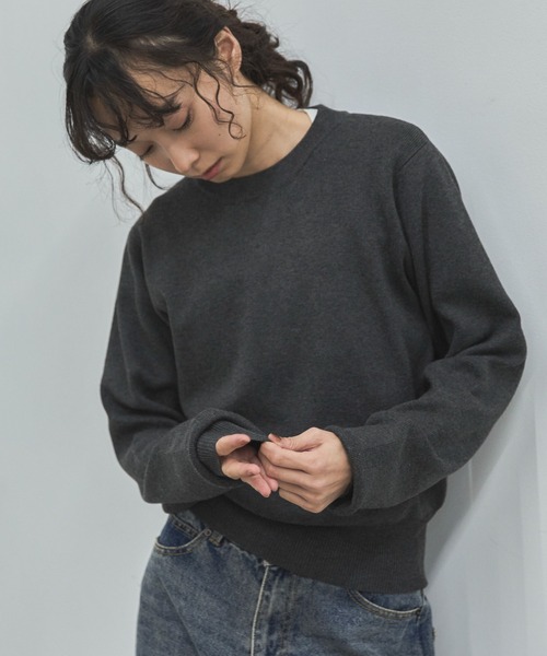 feepur(フェピュール)の「【ハンドウォッシャブル】ベーシッククルーニット(ニット/セーター・レディース・アイボリー/チャコールグレー/ブラック・MEDIUM)」の3枚目の写真