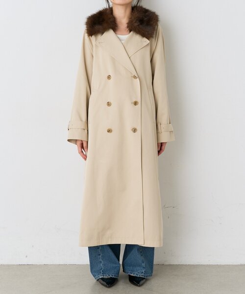 RIVE DROITE(リヴドロワ)の「【A・MONN】ファー付きオープンカラーコート(秋服/冬服/オフィスカジュアル)(その他アウター・レディース・ブラウン/ベージュ・FREE)」の10枚目の写真