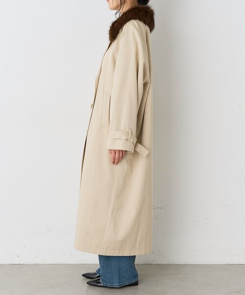 RIVE DROITE(リヴドロワ)の「【A・MONN】ファー付きオープンカラーコート(秋服/冬服/オフィスカジュアル)(その他アウター・レディース・ブラウン/ベージュ・FREE)」の11枚目の写真