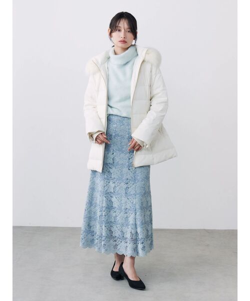 TONAL(トーナル)の「モールレースナロースカート(スカート・レディース・ブラウン/ライトブルー/アイボリー・MEDIUM/SMALL)」の19枚目の写真