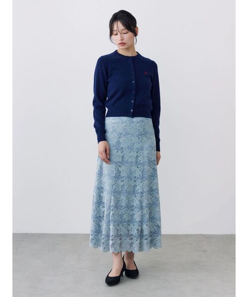 TONAL(トーナル)の「モールレースナロースカート(スカート・レディース・ブラウン/ライトブルー/アイボリー・MEDIUM/SMALL)」の20枚目の写真