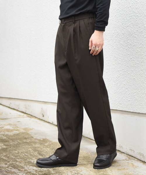 SHIPS any(シップス エニィ)の「〈撥水/手洗い可能〉CALNAVA(R) 2タック セミワイド テーパード イージーパンツ◆(スラックス・メンズ・ブラウン/チャコールグレー/ネイビー・MEDIUM/LARGE/SMALL/X-LARGE)」の12枚目の写真