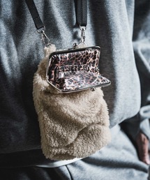 mko13936-Quilted Boa Kiss-Lock Bag ガマ口ミニバッグ(212-036-gla-cg)