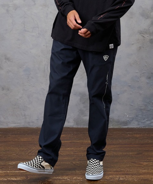 No Rain No Rainbow(ノーレインノーレインボー)の「mp15422- heartbeat print climb pants クライムパンツ(NR26W-17)(その他パンツ・メンズ・ネイビー/ブラック×ホワイト/ブラック×ピンク・L/S/M)」の4枚目の写真
