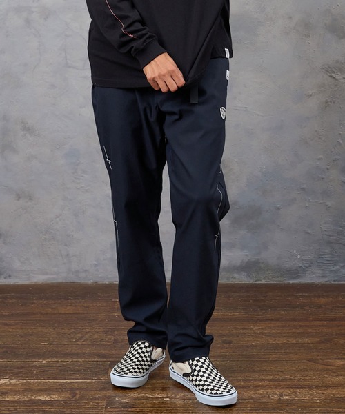 No Rain No Rainbow(ノーレインノーレインボー)の「mp15422- heartbeat print climb pants クライムパンツ(NR26W-17)(その他パンツ・メンズ・ネイビー/ブラック×ホワイト/ブラック×ピンク・L/S/M)」の5枚目の写真