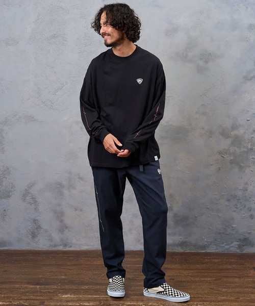 No Rain No Rainbow(ノーレインノーレインボー)の「mp15422- heartbeat print climb pants クライムパンツ(NR26W-17)(その他パンツ・メンズ・ネイビー/ブラック×ホワイト/ブラック×ピンク・L/S/M)」の8枚目の写真