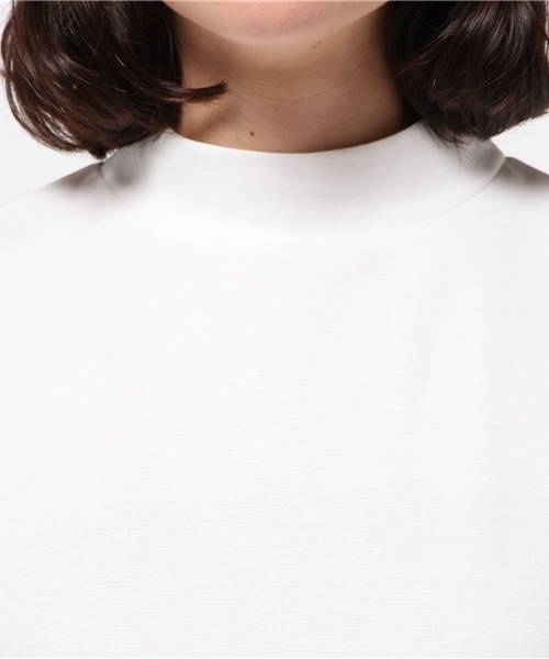 DAMMY（ダミー）の「DAMMY/サイドスリットハイネック5分袖トップス（スウェット・レディース・ブラック/ホワイト・FREE）」の6枚目の写真