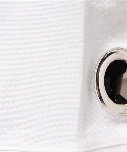 DAMMY（ダミー）の「DAMMY/サイドスリットハイネック5分袖トップス（スウェット・レディース・ブラック/ホワイト・FREE）」の9枚目の写真