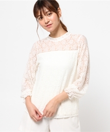 E hyphen world gallery | スタンドカラーレースブラウス(シャツ/ブラウス)