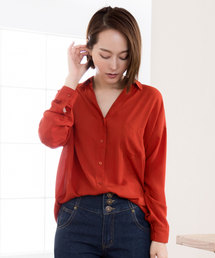 Newlyme | 前後差ジョーゼットスキッパーシャツ(シャツ/ブラウス)