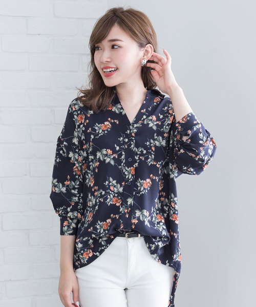 Newlyme（ニューリーミー）の「前後差ジョーゼットスキッパーシャツ（シャツ/ブラウス・レディース・アイボリー/ピンクベージュ/ライトホワイト/ボルドー/ネイビー/カーキ/レモンイエロー/ミント/ベージュ/グレー/ブラック/ピンク系その他/グリーン系その他/ベージュ系その他/ホワイト/ブラウン/その他/ブルー系その他2/ストライプ/ブルー系その他4/ホワイト系その他2/ホワイト系その他/ブルー系その他3/ピンク系その他2/レッド系その他/オレンジ系その他/ホワイト系その他3/ブルー系その他5/ブルー系その他6/グレー系その他/ブラック系その他/ピンク系その他3/ホワイト系その他4/モカ/グレー系その他2/ブルーグリーン・FREE）」の22枚目の写真