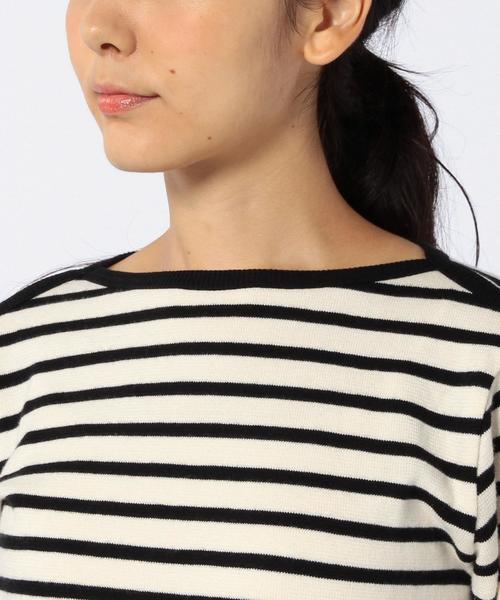 coen（コーエン）の「天竺ボーダーボートネックカットソー（Tシャツ/カットソー・レディース・オフホワイト/ネイビー・MEDIUM/LARGE）」の11枚目の写真