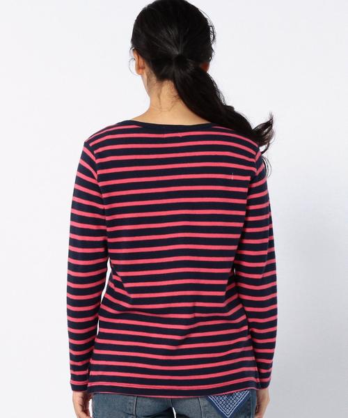 coen（コーエン）の「天竺ボーダーボートネックカットソー（Tシャツ/カットソー・レディース・オフホワイト/ネイビー・MEDIUM/LARGE）」の3枚目の写真