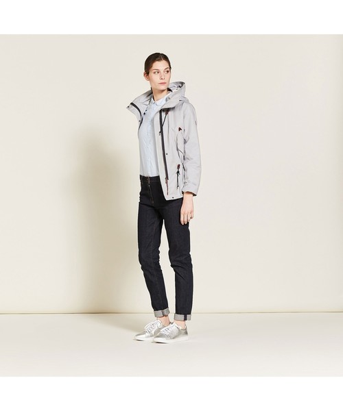 AIGLE（エーグル）の「透湿防水 レトロスター ジャケット（ブルゾン・レディース・ブルー/ベージュ/ピンク/ダークネイビー/レッド/オフホワイト・38/36/40）」の19枚目の写真