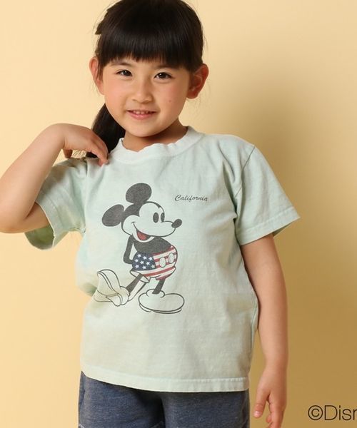 Mickey Mouse ミッキーマウス の Mickey Mouse ミッキーマウス星条旗プリントtシャツ キッズ Tシャツ カットソー Wear