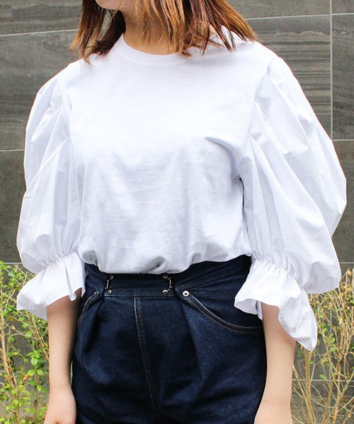 Mode Robe モードローブ の バルーンスリーブトップス ボリュームスリーブ Tシャツ カットソー Wear