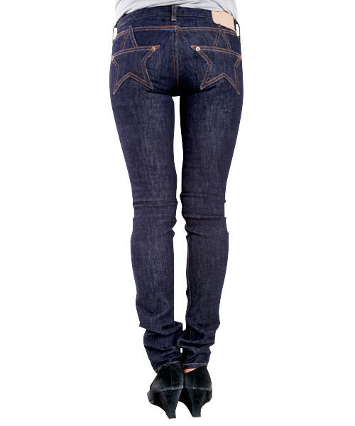X-girl（エックスガール）の「STAR POCKET JEAN（デニムパンツ・レディース・ブラック/インディゴブルー・24inch/25inch/26inch/27inch）」の4枚目の写真