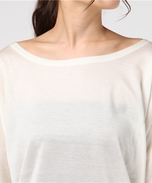 un dix cors(アンディコール)の「変形プルオーバー(Tシャツ/カットソー・レディース・サックスブルー/ホワイト/ネイビー/ベージュ・フリ-)」の8枚目の写真