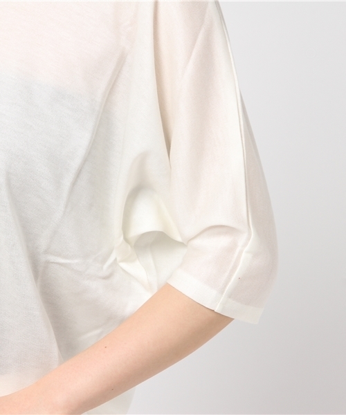 un dix cors(アンディコール)の「変形プルオーバー(Tシャツ/カットソー・レディース・サックスブルー/ホワイト/ネイビー/ベージュ・フリ-)」の9枚目の写真