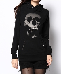 ヒステリックグラマー スカルベリー スタッズ パーカー ワンピース チュニック ヒステリックグラマー スカルベリー スタッズ パーカー