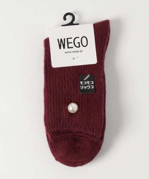 WEGO（ウィゴー）の「WEGO/もこもこパールソックス（ソックス/靴下・レディース・ライトパープル/ライトピンク/ワイン/ブラック/ホワイト/ダークグリーン・FREE）」の6枚目の写真