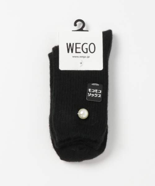 WEGO（ウィゴー）の「WEGO/もこもこパールソックス（ソックス/靴下・レディース・ライトパープル/ライトピンク/ワイン/ブラック/ホワイト/ダークグリーン・FREE）」の3枚目の写真