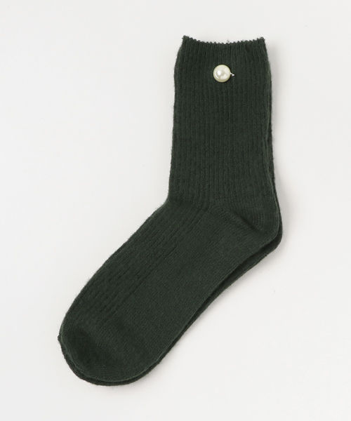 WEGO（ウィゴー）の「WEGO/もこもこパールソックス（ソックス/靴下・レディース・ライトパープル/ライトピンク/ワイン/ブラック/ホワイト/ダークグリーン・FREE）」の4枚目の写真