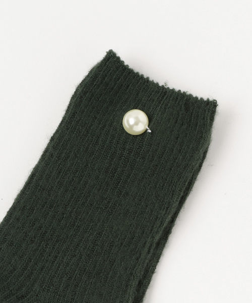 WEGO（ウィゴー）の「WEGO/もこもこパールソックス（ソックス/靴下・レディース・ライトパープル/ライトピンク/ワイン/ブラック/ホワイト/ダークグリーン・FREE）」の7枚目の写真