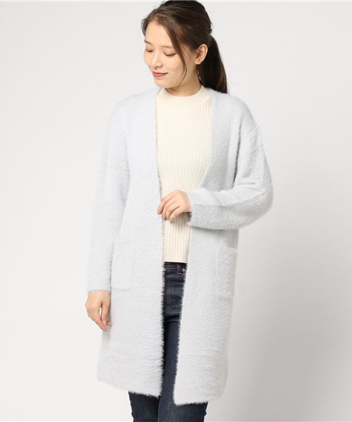 earth music&ecology(アースミュージックアンドエコロジー)の「・フェザーヤーンコーディガン(カーディガン/ボレロ・レディース・アイボリー/ブラック/ライトグレー/キャメル・FREE)」の11枚目の写真