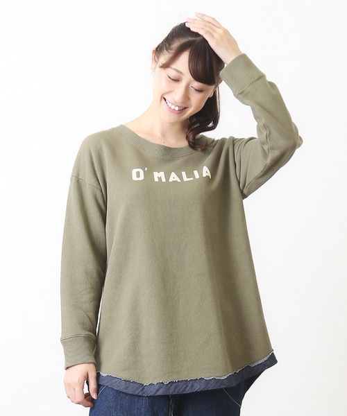 CUBE SUGAR（キューブシュガー）の「やわらか裏毛クルー（スウェット・レディース・ホワイト/カーキ/ブルー/チャコール・M）」の3枚目の写真