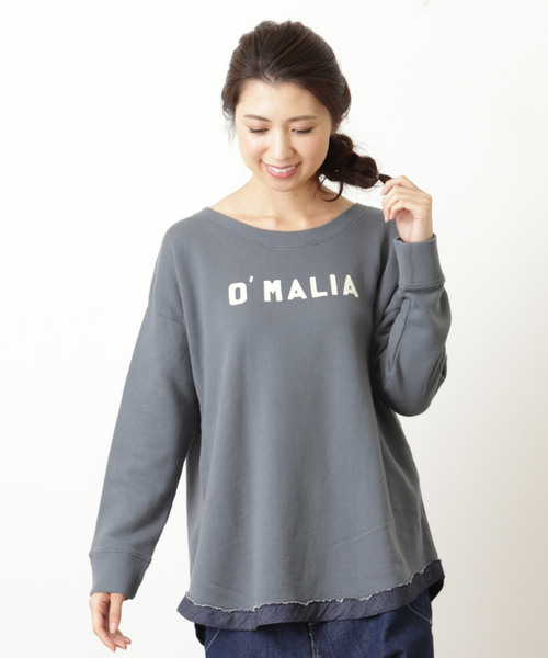 CUBE SUGAR（キューブシュガー）の「やわらか裏毛クルー（スウェット・レディース・ホワイト/カーキ/ブルー/チャコール・M）」の4枚目の写真