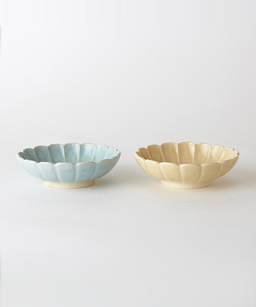 CULTURE BY DESIGN(カルチャーバイデザイン)の「HANAEMI MORIBACHI MIZU×SUNA 2pcs / 花笑み盛鉢 水色×砂色ペアセット(食器)」|その他