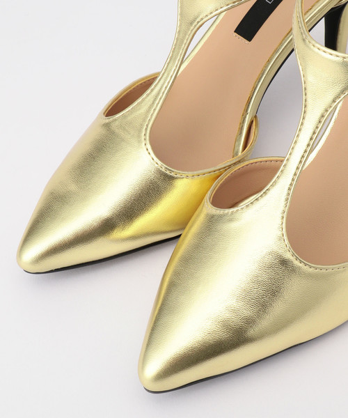 La Piece（ラピエス）の「La piece Tストラップパンプス（パンプス・レディース・ブラック/ゴールド・23/24/23.5）」の6枚目の写真