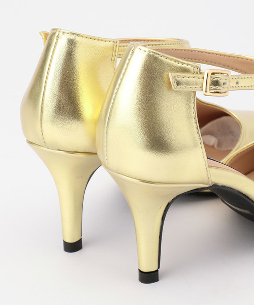 La Piece（ラピエス）の「La piece Tストラップパンプス（パンプス・レディース・ブラック/ゴールド・23/24/23.5）」の4枚目の写真