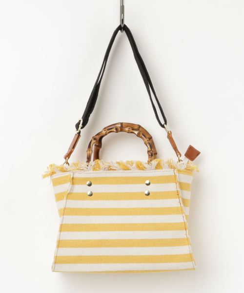 axes femme（アクシーズファム）の「キャンバスバンブーミニトート（トートバッグ・レディース・ブラック/イエロー/キナリ・MEDIUM）」の3枚目の写真