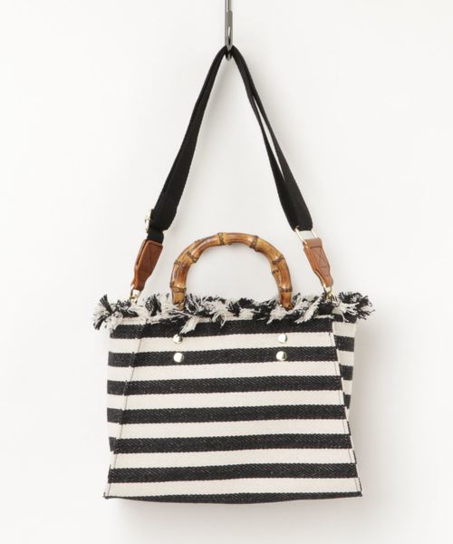 axes femme（アクシーズファム）の「キャンバスバンブーミニトート（トートバッグ・レディース・ブラック/イエロー/キナリ・MEDIUM）」の2枚目の写真