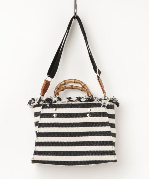 axes femme（アクシーズファム）の「キャンバスバンブーミニトート（トートバッグ・レディース・ブラック/イエロー/キナリ・MEDIUM）」の5枚目の写真