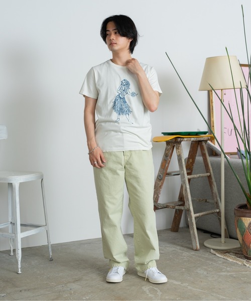 レミ レリーフ【REMI RELIEF】SP加工T (MOSS POINT) Tシャツ 半袖 トップス 日本製 スペシャル加工 ダメージ コットン ヴィンテージ 古着風 REMI RELIEF(レミレリーフ)別注 SP加工8/天竺ラグランT(LEOPARDS