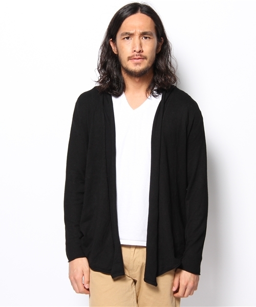 WEGO（ウィゴー）の「ボタンレスドレープ長袖カーディガン（カーディガン/ボレロ・メンズ・ブラック/ワイン・SMALL/MEDIUM）」の3枚目の写真